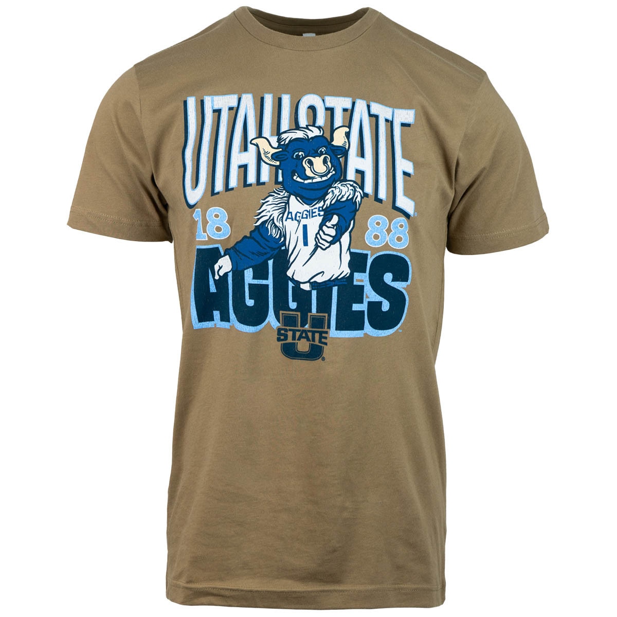 Utah state aggies 1888 big blue graphic sand unisex t-shirt